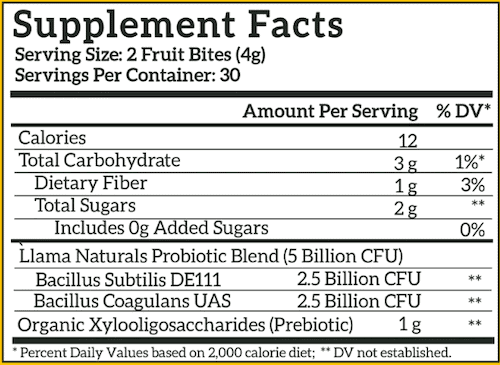 Llama-Probiotic-Supplement-Label